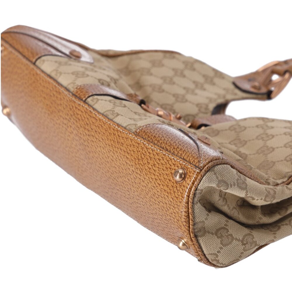 GUCCI Jackie Hobo Bag 124407 Beige Brown Jacquard Leather - Picture 5 of 9